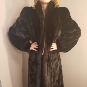 Black Glama Mink Coat- Large